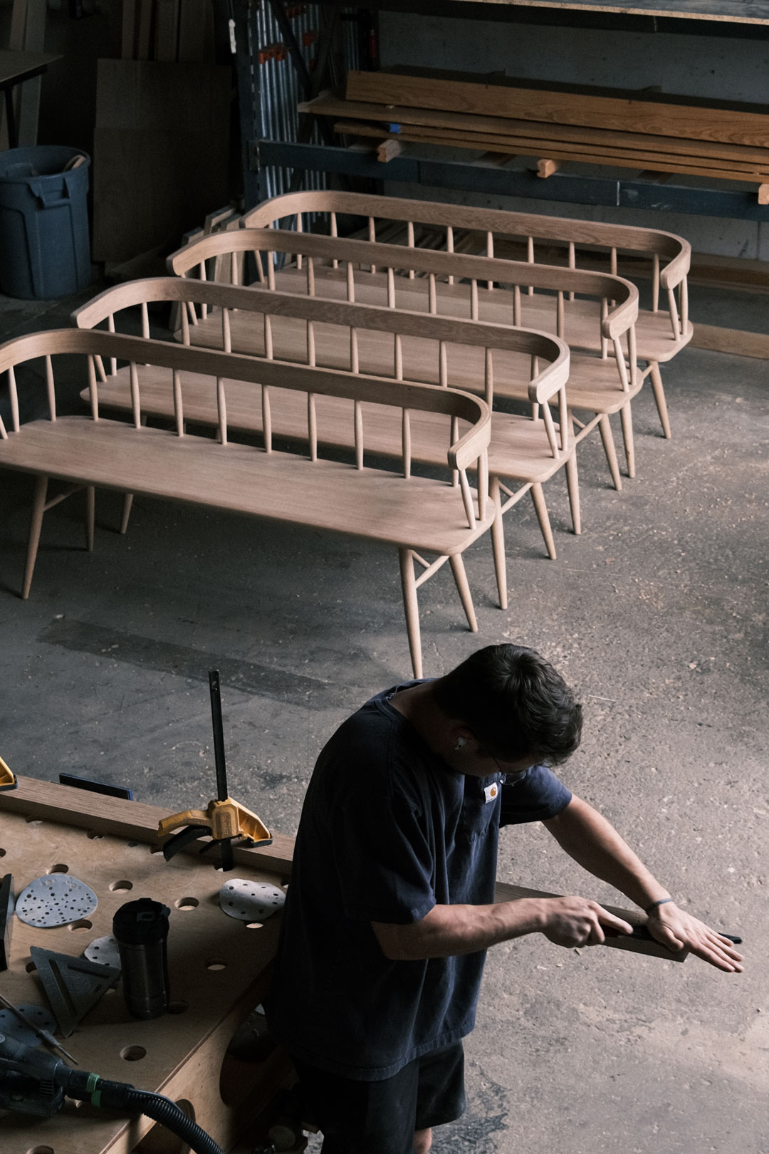 Japanese Benches Japanese style white oak benches built for a commercial space. Finished with Osmo Polyx Oil in 3043 Satin.
