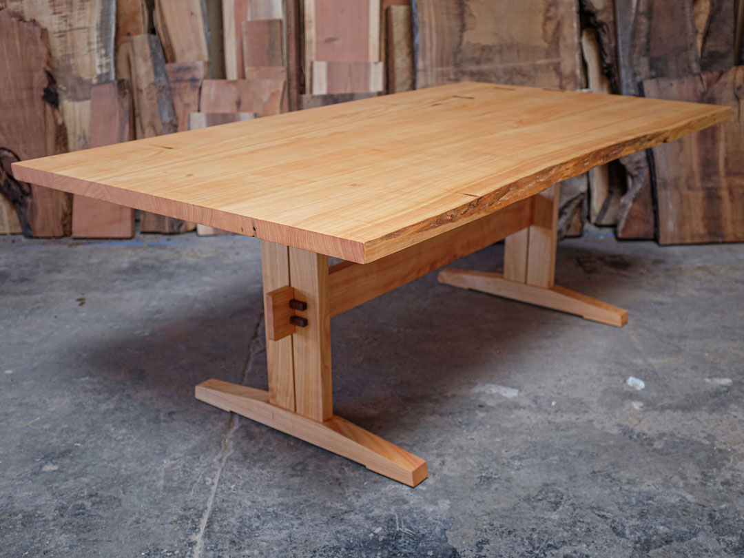 Trestle Table finished with Wood Wax Finish Clear Extra Thin