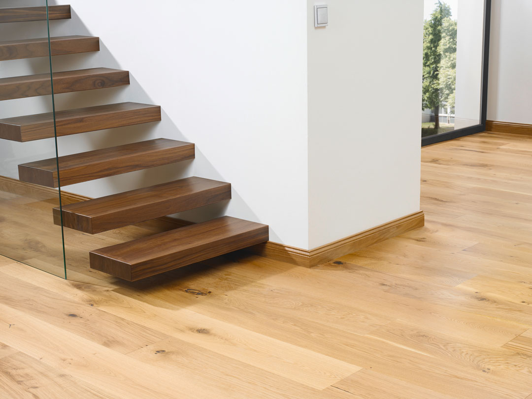 Black walnut stair treads finished with one coat of hardwax oil