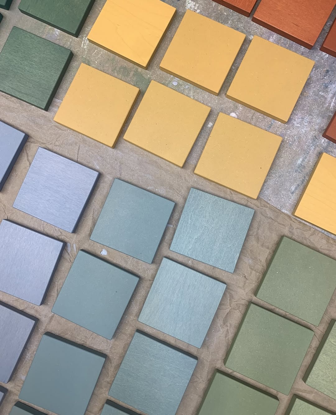 Wood colour treatment samples