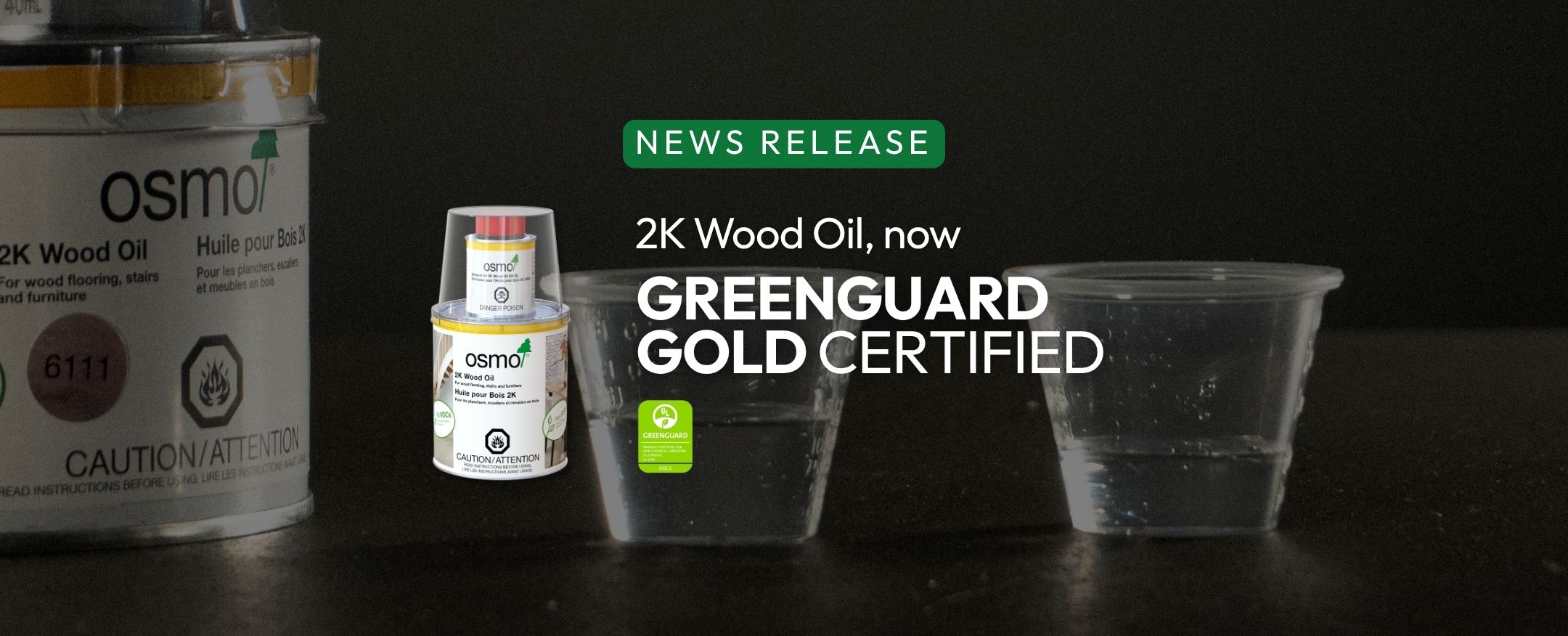 Osmo News Release: 2K Wood Oil, now GreenGuard Gold Certified.
