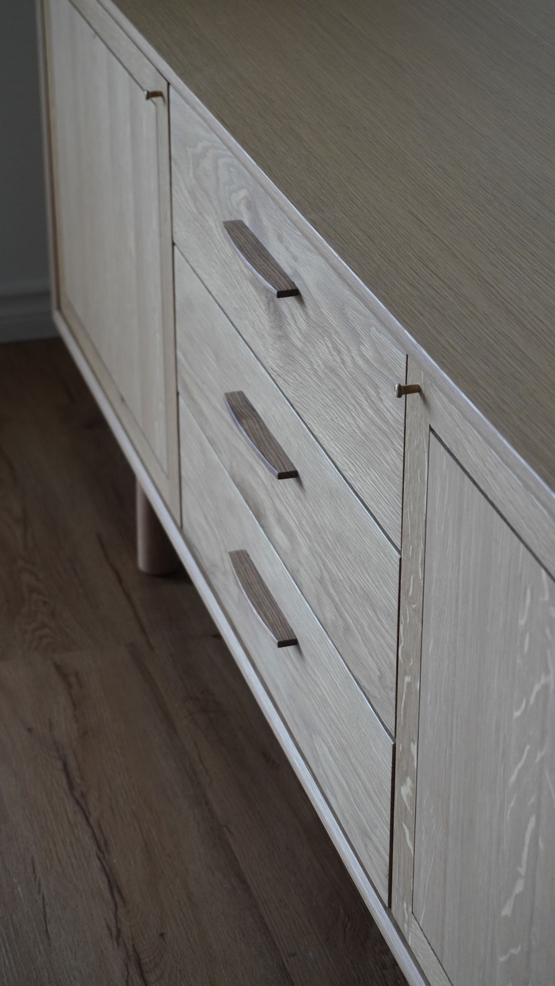 drawer-(1)-web White Oak credenza looks close to it's natural